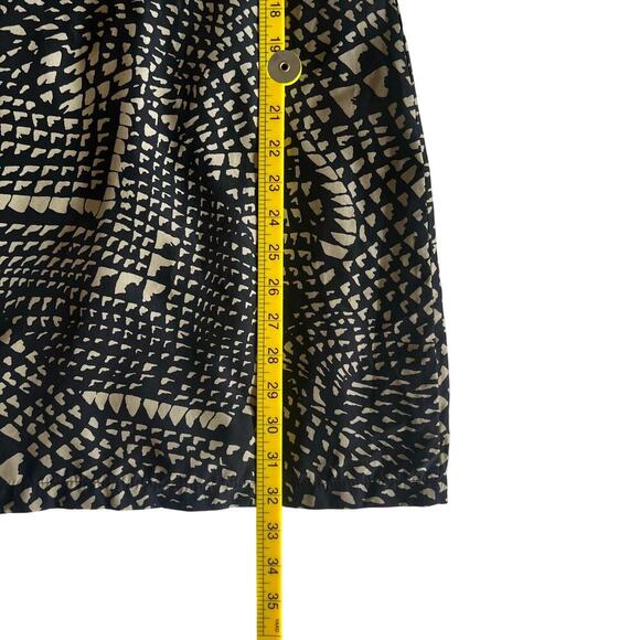 Lovposh Women's Geometric Bow Mini Dress - Tan Black - Small Feminine 70s - Picture 10 of 11